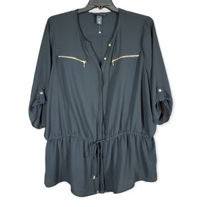 Lane Bryant 3/4 Sleeve Pull Gathered Waist Blouse Size 22/24